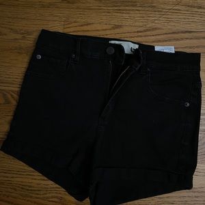 Garage black denim shorts